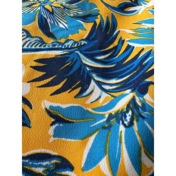 J. Crew Women's Size 2 Blue & Yellow Floral Cami Tank Sleeveless Spaghetti Strap - Picture 10 of 10